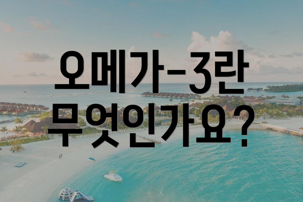 오메가-3란 무엇인가요?