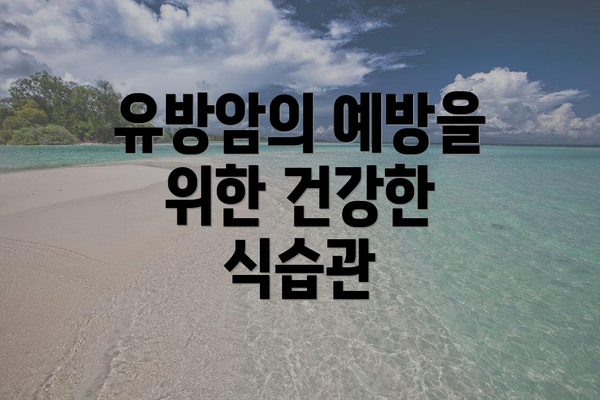 유방암의 예방을 위한 건강한 식습관