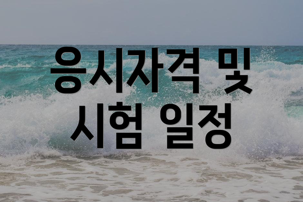 응시자격 및 시험 일정