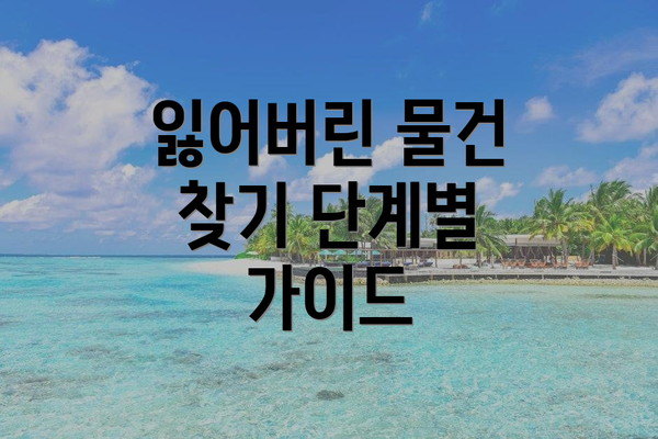 잃어버린 물건 찾기 단계별 가이드