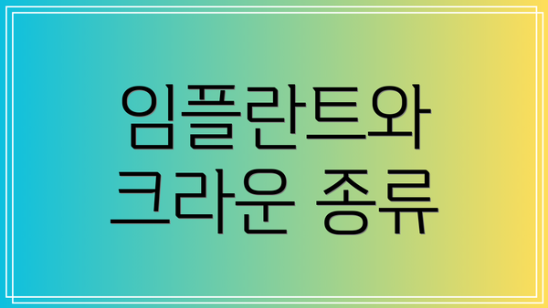 임플란트와 크라운 종류