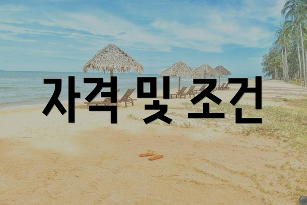 자격 및 조건