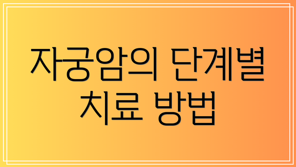자궁암의 단계별 치료 방법