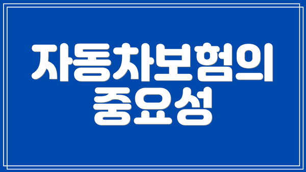 자동차보험의 중요성