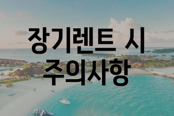 장기렌트 시 주의사항