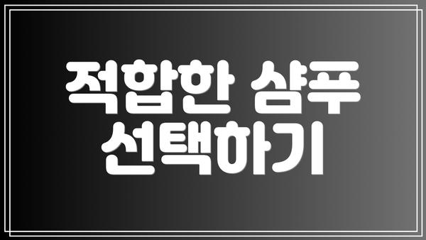 적합한 샴푸 선택하기