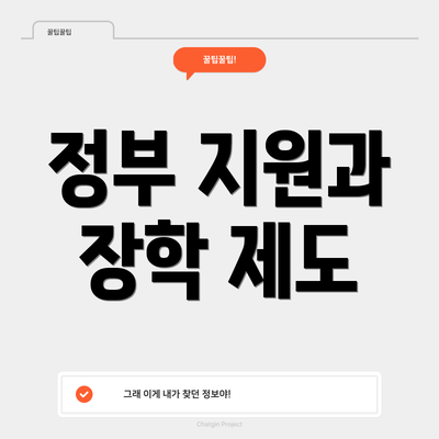 정부 지원과 장학 제도