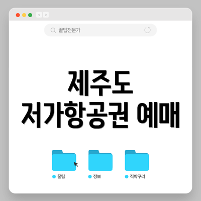 제주도 저가항공권 예매