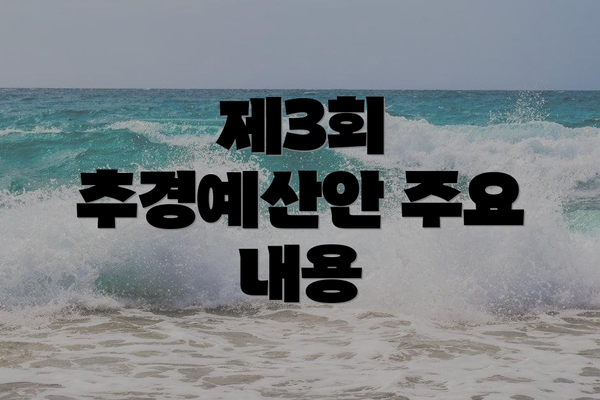 제3회 추경예산안 주요 내용