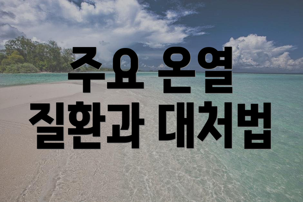 주요 온열 질환과 대처법