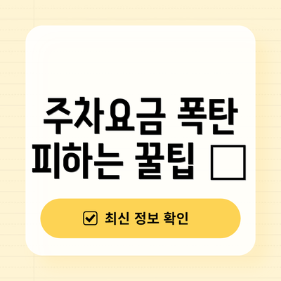 주차요금 폭탄 피하는 꿀팁 💡