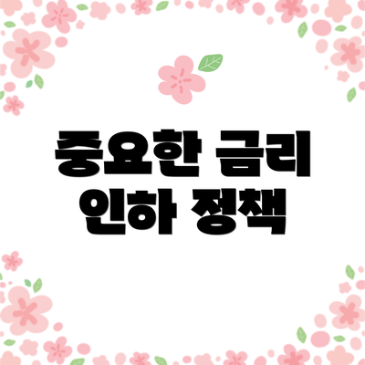 중요한 금리 인하 정책