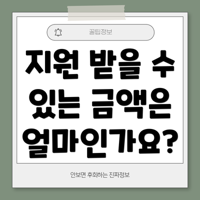지원 받을 수 있는 금액은 얼마인가요?