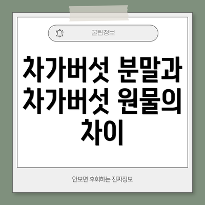 차가버섯 분말과 차가버섯 원물의 차이