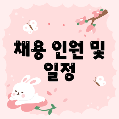 채용 인원 및 일정
