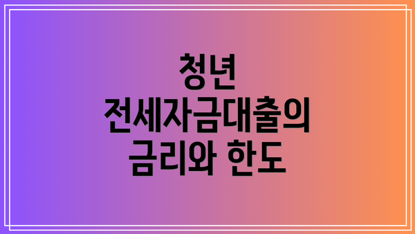 청년 전세자금대출의 금리와 한도