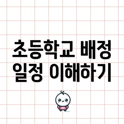 초등학교 배정 일정 이해하기