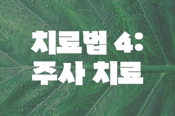 치료법 4: 주사 치료
