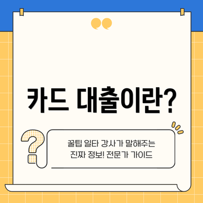 카드 대출이란?