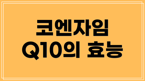 코엔자임 Q10의 효능