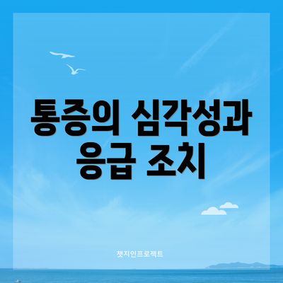 통증의 심각성과 응급 조치