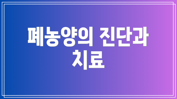 폐농양의 진단과 치료