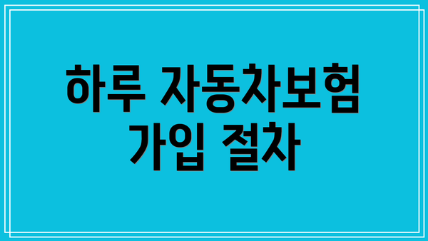 하루 자동차보험 가입 절차