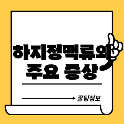 하지정맥류의 주요 증상