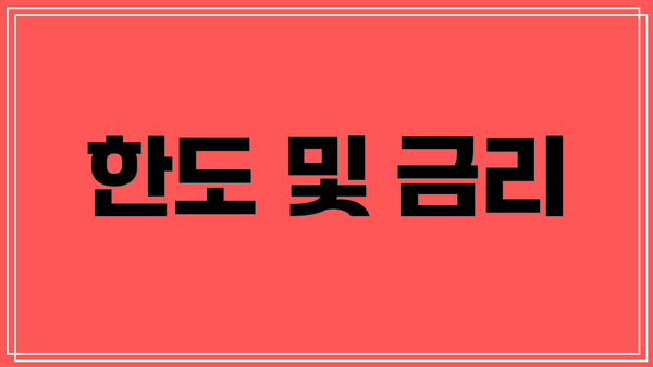 한도 및 금리