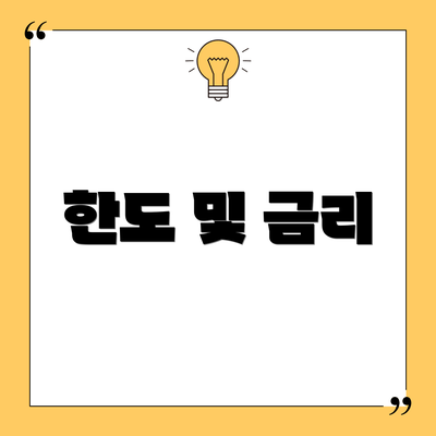 한도 및 금리