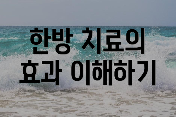 한방 치료의 효과 이해하기