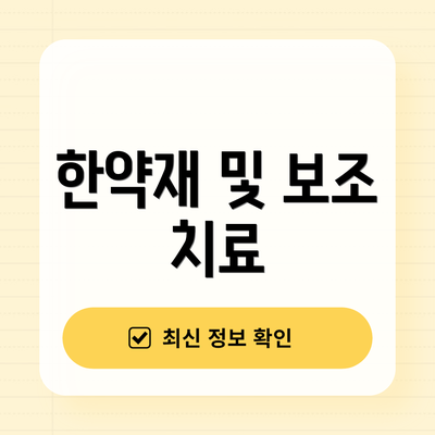 한약재 및 보조 치료