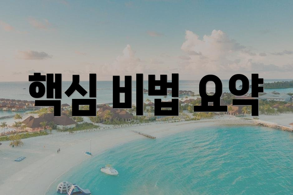 핵심 비법 요약