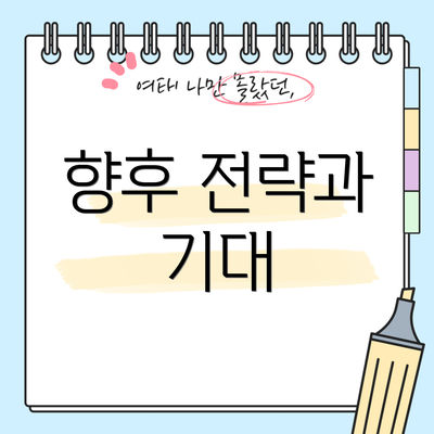 향후 전략과 기대