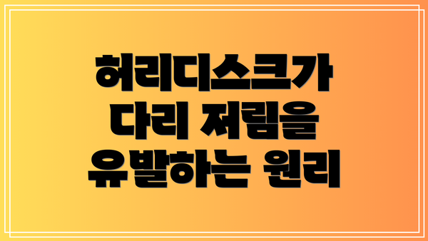 허리디스크가 다리 저림을 유발하는 원리