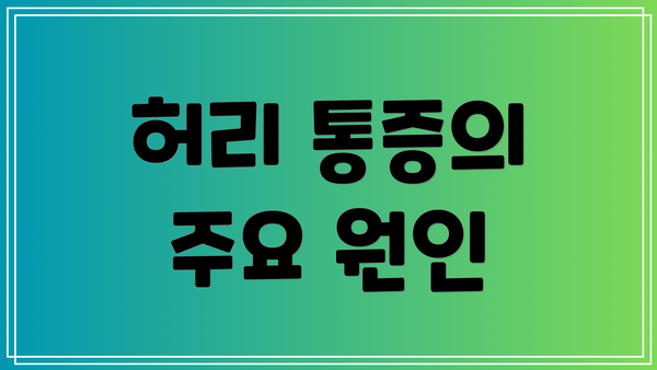 허리 통증의 주요 원인
