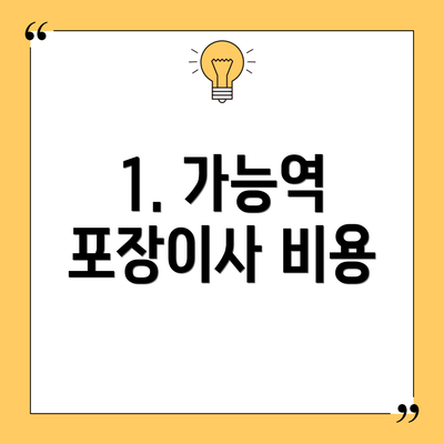 1. 가능역 포장이사 비용