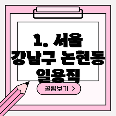1. 서울 강남구 논현동 일용직