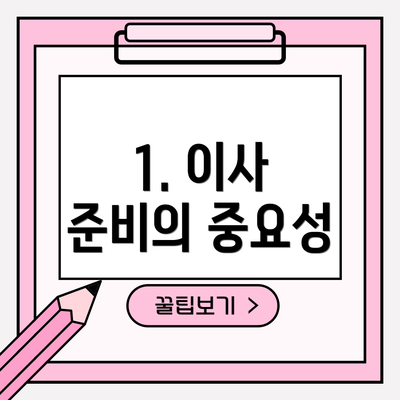 1. 이사 준비의 중요성