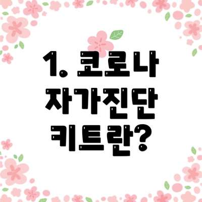1. 코로나 자가진단 키트란?