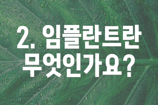 2. 임플란트란 무엇인가요?