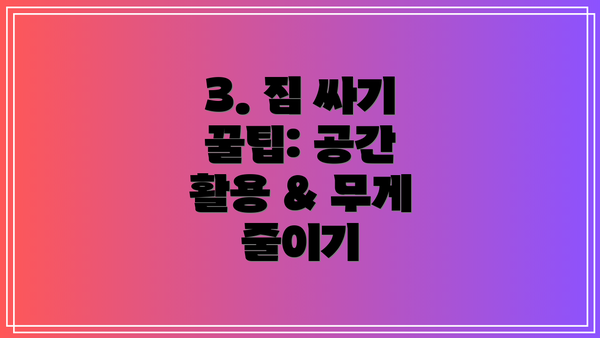 3. 짐 싸기 꿀팁: 공간 활용 & 무게 줄이기