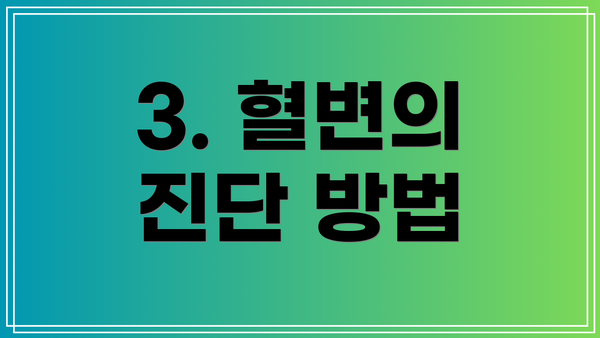 3. 혈변의 진단 방법