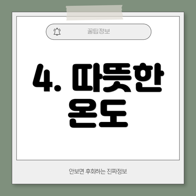 4. 따뜻한 온도