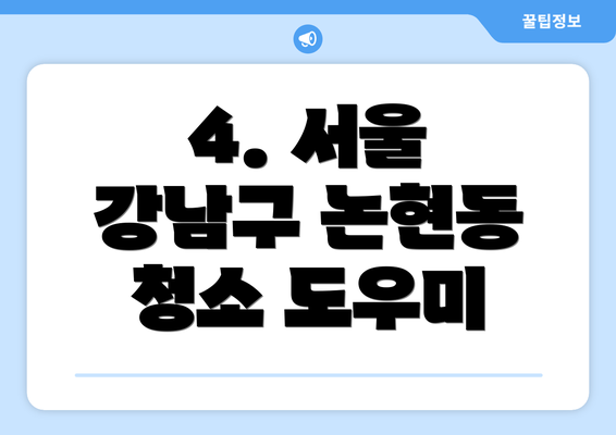 4. 서울 강남구 논현동 청소 도우미