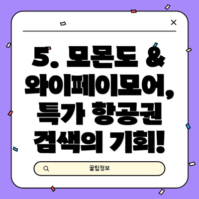 5. 모몬도 & 와이페이모어, 특가 항공권 검색의 기회!
