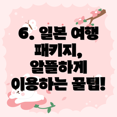6. 일본 여행 패키지, 알뜰하게 이용하는 꿀팁!