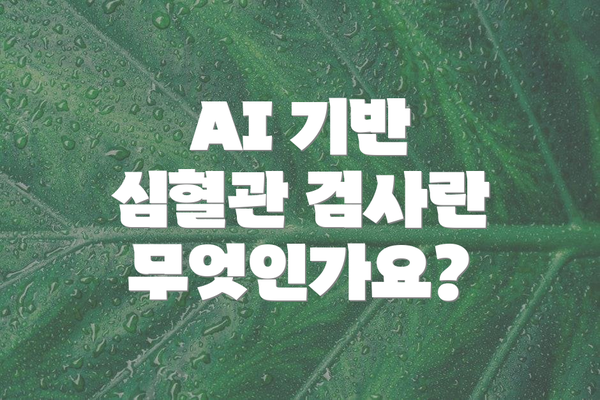 AI 기반 심혈관 검사란 무엇인가요?