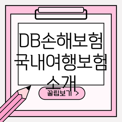 DB손해보험 국내여행보험 소개