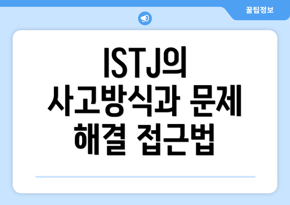 ISTJ의 사고방식과 문제 해결 접근법